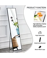 Streamdale Furniture Wall-Mounted Aluminum Alloy Mirror, Black 65" x 23" (W115158162)