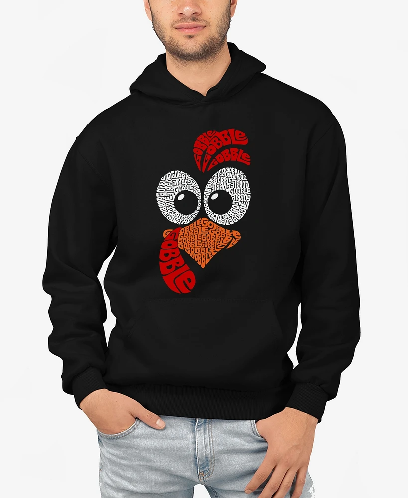 La Pop Art Men's Turkey Face Word Hooded Sweatshirt