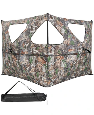 Sugift 2-Panel Hunting Ground Blind Pop Up Fence with 3 Shoot Through Ports