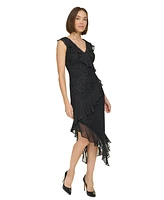 Tommy Hilfiger Women's Chiffon-Ruffled Lace Dress