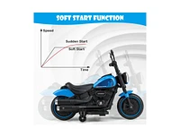 Vebreda Kids Electric Motorcycle with Training Wheels and Led Headlights-Red