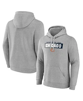 Fanatics Men's Heathered Gray Chicago Bears Down the Field Pullover Hoodie