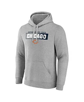 Fanatics Men's Heathered Gray Chicago Bears Down the Field Pullover Hoodie