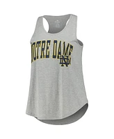 Profile Women's Heather Gray Notre Dame Fighting Irish Arch Logo Racerback Scoop Neck Tank Top