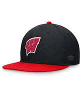 Top of the World Men's Black/Red Wisconsin Badgers Rally Two-Tone Fitted Hat