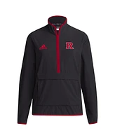 Adidas Men's Black Rutgers Scarlet Knights Coaches Sideline Half-Zip Jacket