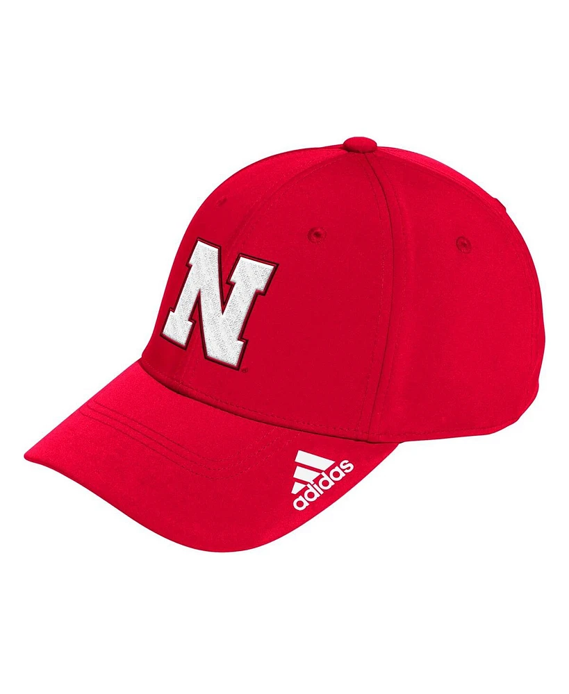 Adidas Men's Scarlet Nebraska Huskers Locker Room Logo Flex Hat