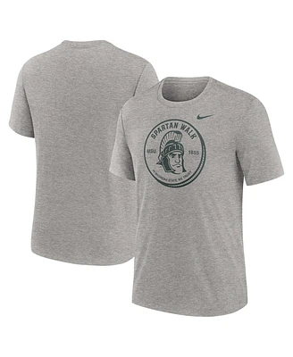 Nike Men's Heather Gray Michigan State Spartans Local Campus Time Honored Tradition Tri-Blend T-Shirt