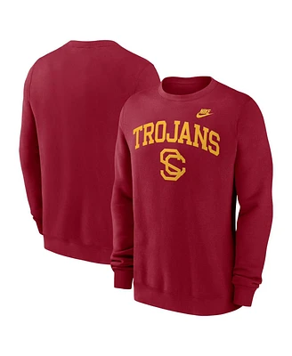 Nike Men's Cardinal Usc Trojans Legacy Classic Tackle Twill Embroidered Arch Over Logo Pullover Sweatshirt