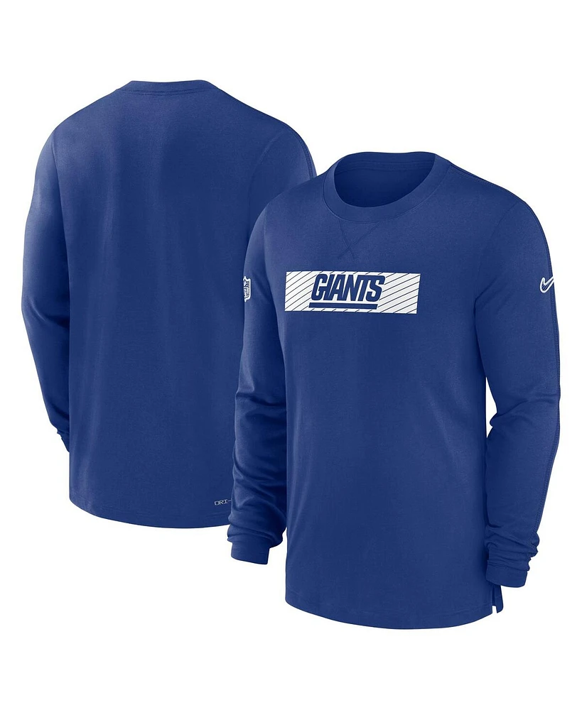 Nike Men's Royal New York Giants Sideline Player Performance Long Sleeve T-Shirt