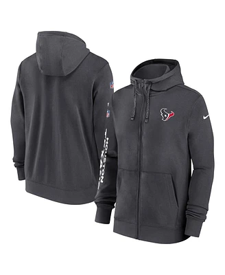 Nike Men's Anthracite Houston Texans 2024 Sideline Club Full-Zip Hoodie