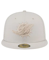 New Era Men's Stone Miami Dolphins Color Pack 59FIFTY Fitted Hat