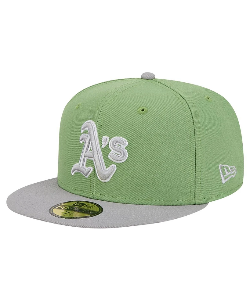 New Era Men's Green/Gray Oakland Athletics Two-Tone Color Pack 59FIFTY Fitted Hat