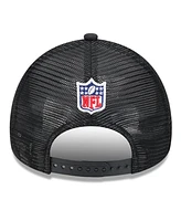 New Era Men's Stone/Black San Francisco 49ers 2024 Sideline Historic 9FORTY A-Frame Trucker Adjustable Hat