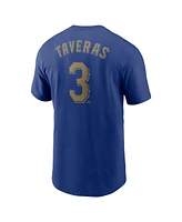 Nike Men's Leody Taveras Royal Texas Rangers 2024 Gold Collection Name Number T-Shirt