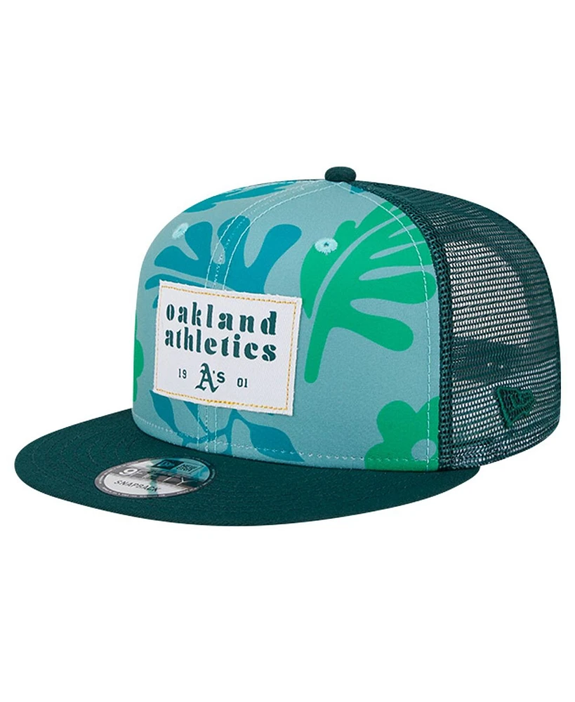 New Era Men's Green Oakland Athletics Bikini Bottom Trucker 9FIFTY Snapback Hat