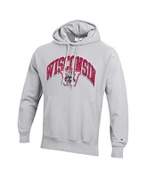 Champion Men's Heather Gray Wisconsin Badgers Vault Late Night Reverse Weave Pullover Hoodie