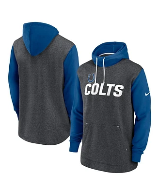 Nike Men's Heathered Charcoal/Royal Indianapolis Colts Surrey Legacy Pullover Hoodie