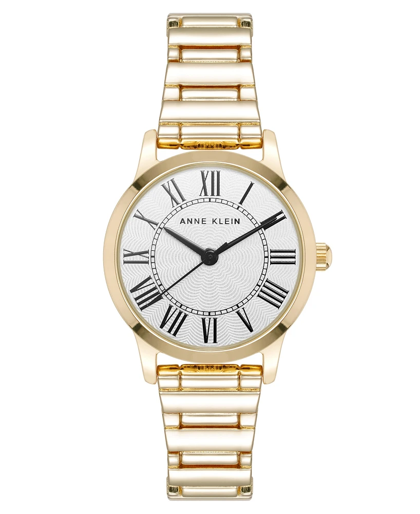 Anne Klein Women's Quartz Signature Round Roman Numeral Gold-Tone Alloy Metal Watch, 29mm