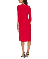 Jessica Howard Women's Ruched Ruffled Sheath Dress