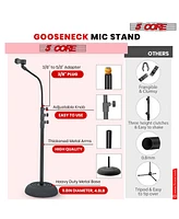 5 Core Mic Stand Floor Height Adjustable Universal Heavy Duty Detachable Gooseneck Microphone Stands Round Base Soporte De microfono for Studio Singin