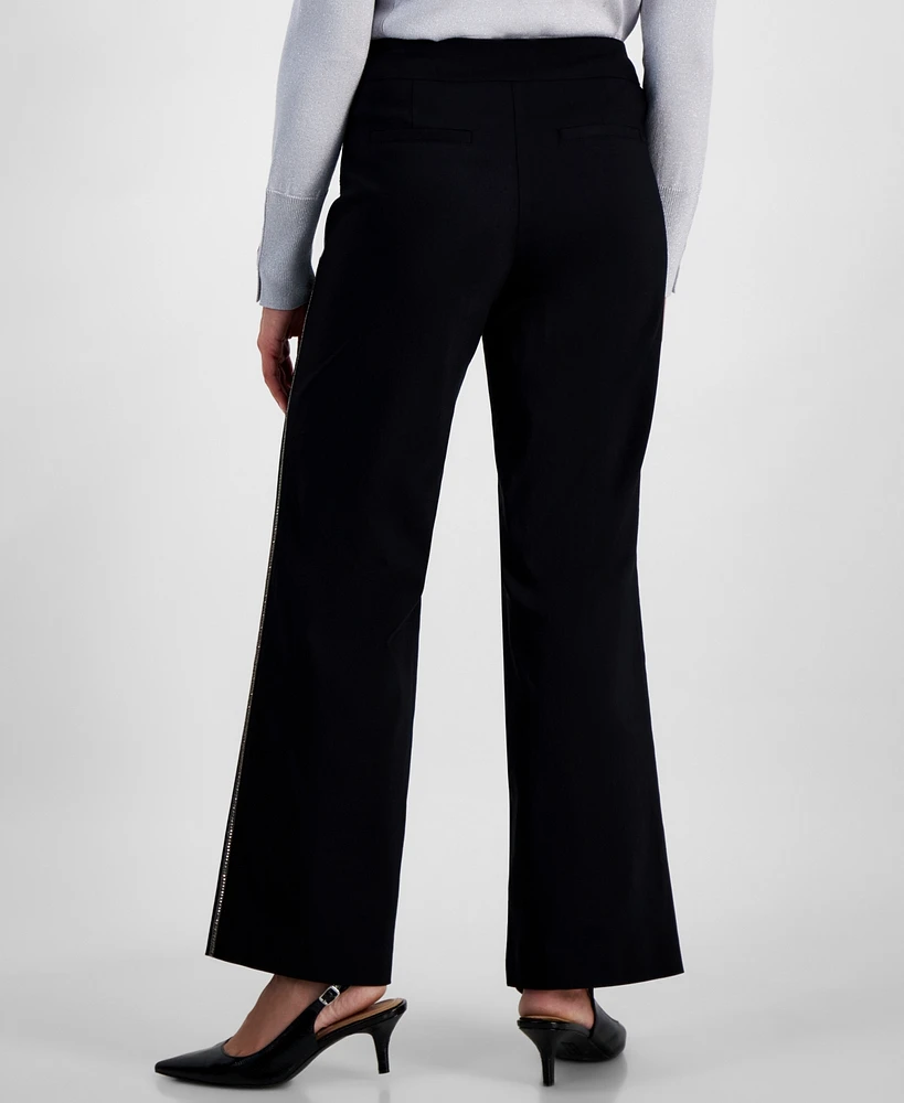 Jm Collection Petite Embellished Wide-Leg Pants, Created for Macy's