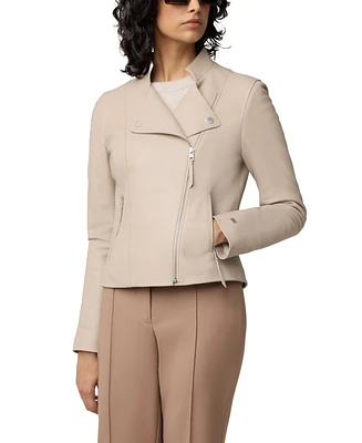 Soia & Kyo Women's Saskia-l Slim-Fit Leather Jacket With Stand Collar