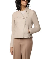 Soia & Kyo Women's Saskia-l Slim-Fit Leather Jacket With Stand Collar