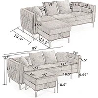 Streamdale Furniture Modern Tufted L-Shaped Sectional with Ottoman and Storage