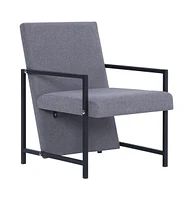 vidaXL Armchair with Chrome Feet Light Gray Fabric