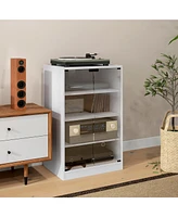 Streamdale Furniture Distressed White Media Cabinet with Adjustable Shelves