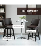 Streamdale Furniture Swivel Bar Stool Set with Armless Velvet Chairs