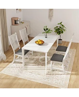 Skonyon Set of 2 Dining Chairs Kitchen Side Chair with Solid Wood Legs-White