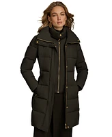 Donna Karan New York Women's Belted Bibbed Puffer Coat