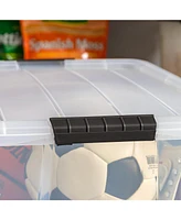 Iris Usa Iris Usa, 60 Quart Stack & Pull Plastic Storage Box with Buckles and Lid, Clear
