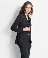 Dkny Women's Studded Pinstriped Single-Button Blazer