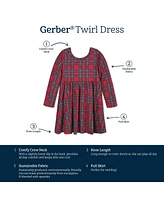 Gerber Toddler Girls Holiday Plaid About You Long Sleeve Dress