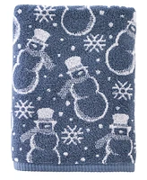 Skl Home Top Hat Snowman Jacquard Cotton Bath Towel, 25" x 50"