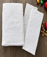 Skl Home Subtle Snowflakes Jacquard Cotton 2 Piece Hand Towel, 16" x 26"