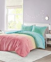 Mi Zone Primrose Ombre Shaggy Faux Fur 3-Piece Comforter Set