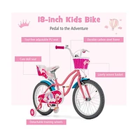 Vebreda Kids Bicycle with Training Wheels and Basket for Boys and Girls Age 3-9 Years-18 inches