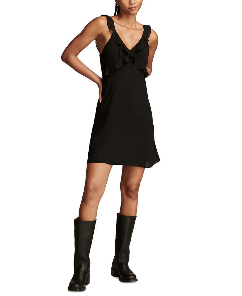 Lucky Brand Women's Ruffle-Trim Mini Dress