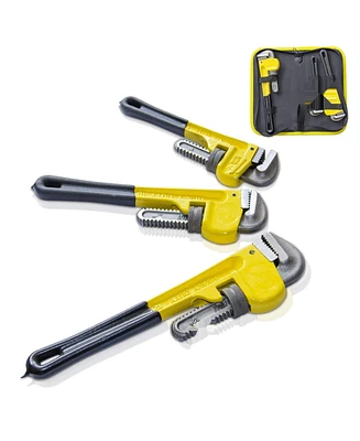 Kotto Heavy Duty Adjustable Pipe Wrench Set with Bag