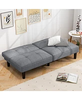 Sugift Convertible Folding Futon Sofa Bed with 6-Position Adjustable Backrest