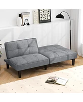 Sugift Convertible Folding Futon Sofa Bed with 6-Position Adjustable Backrest