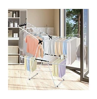 Givimo 2-Level Foldable Clothes Drying Rack with Adjustable Gullwing