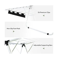 Givimo 2-Level Foldable Clothes Drying Rack with Adjustable Gullwing