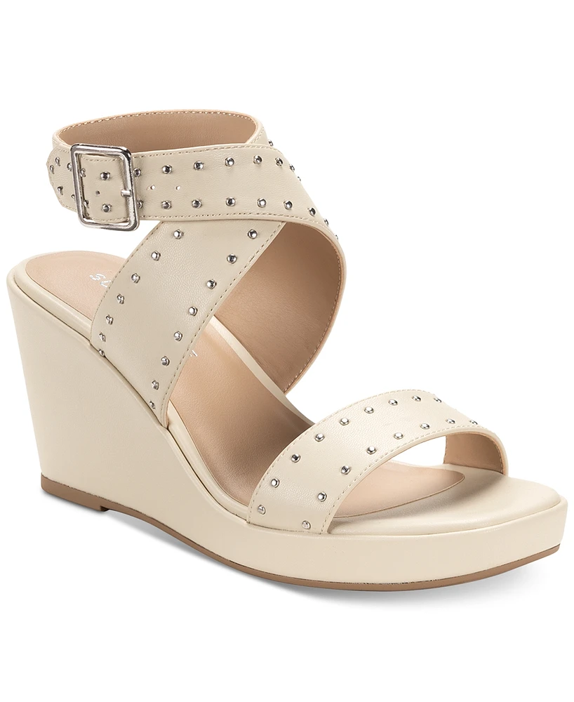 Sun + Stone Women's Emiee Studded Strappy Wedge Sandals, Created for Macy's