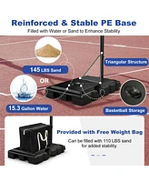 Vebreda Portable Basketball Hoop with 4.6 to 10 Feet 10-Level Height Adjustable