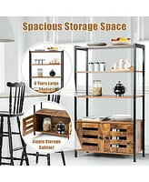 Sugift Industrial Storage Shelf with 2 Shutter Doors